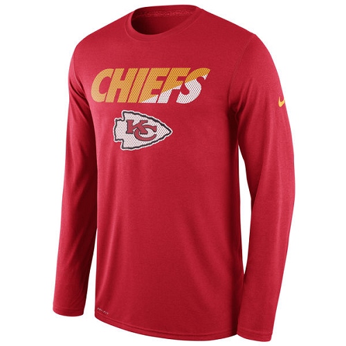 NFL Men's Kansas City Chiefs Nike Red Legend Staff Practice Long Sleeve Performance T-Shirt